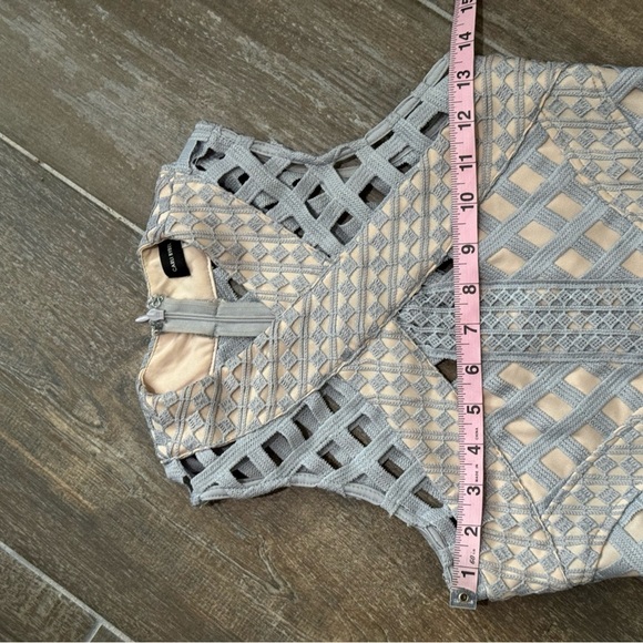 Missguided Carli Bybel X light blue and nude Bodycon Dress - Picture 8 of 10